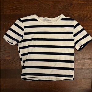 Zara stripped cropped baby tee